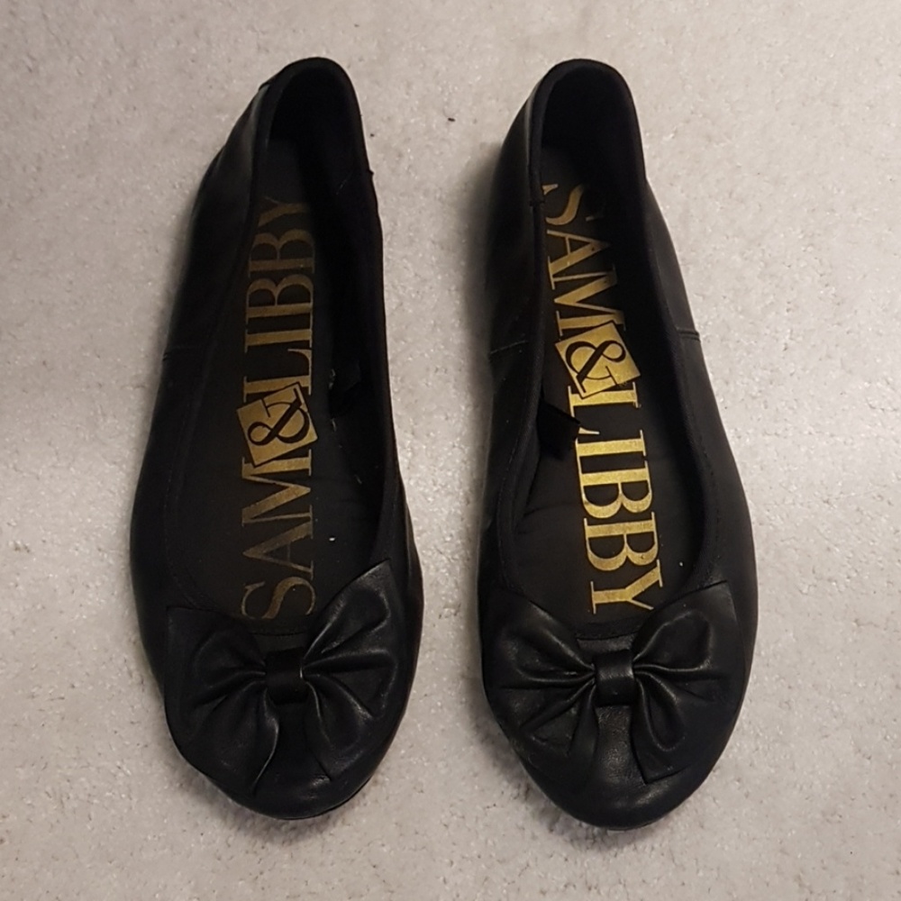 Black bow flats shoes ballerina